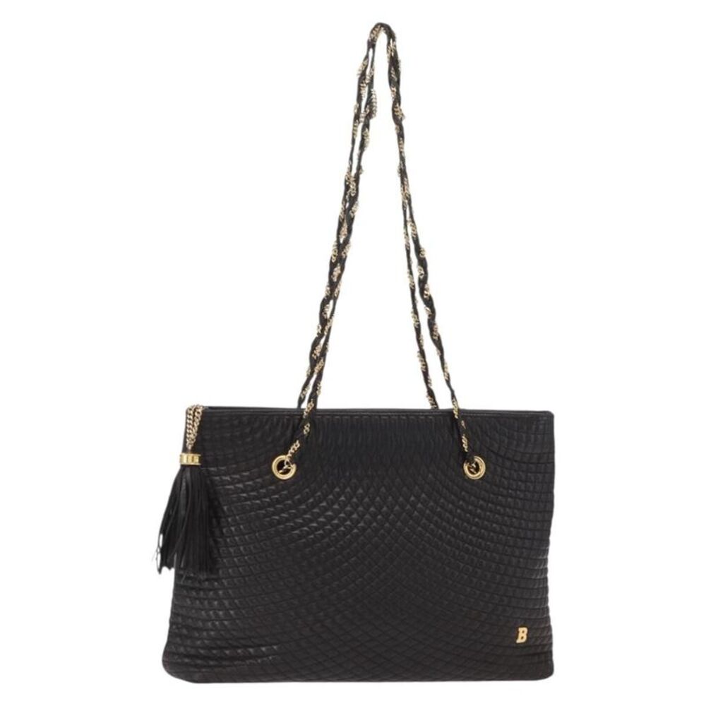 Bally Vintage Leather Black Leather Shoulder Bag Bag